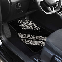 All Black Maori Tribal Tattoo Personalised Car Mats Stone Gray Polynesian Style LT9 - Polynesian Pride