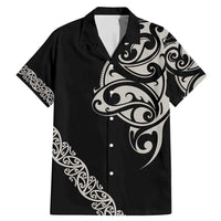 All Black Maori Tribal Tattoo Personalised Family Matching Mermaid Dress and Hawaiian Shirt Stone Gray Polynesian Style LT9 Dad's Shirt - Short Sleeve Gray - Polynesian Pride