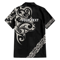 All Black Maori Tribal Tattoo Personalised Family Matching Off The Shoulder Long Sleeve Dress and Hawaiian Shirt Stone Gray Polynesian Style - Polynesian Pride