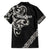 All Black Maori Tribal Tattoo Personalised Family Matching Off Shoulder Maxi Dress and Hawaiian Shirt Stone Gray Polynesian Style - Polynesian Pride