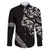 All Black Maori Tribal Tattoo Personalised Family Matching Off Shoulder Maxi Dress and Hawaiian Shirt Stone Gray Polynesian Style - Polynesian Pride