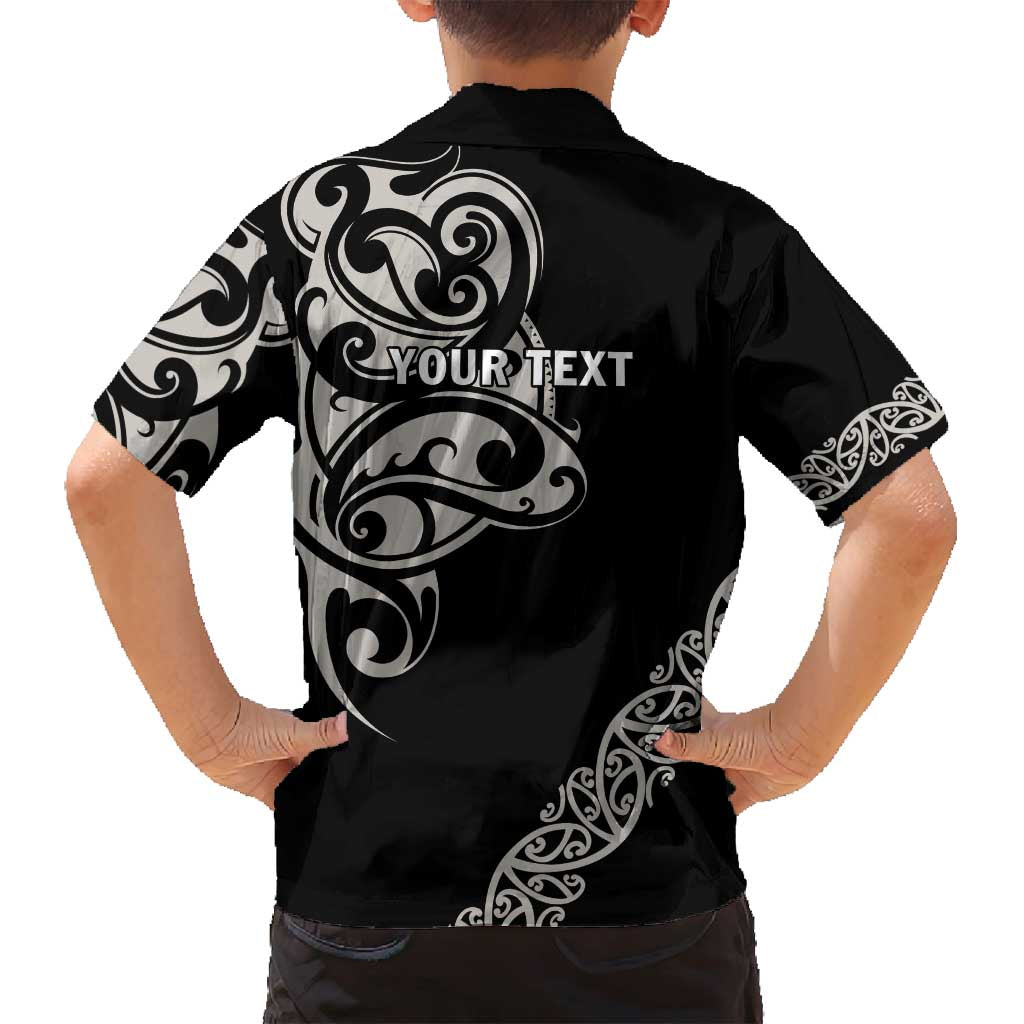 All Black Maori Tribal Tattoo Personalised Family Matching Puletasi and Hawaiian Shirt Stone Gray Polynesian Style - Polynesian Pride