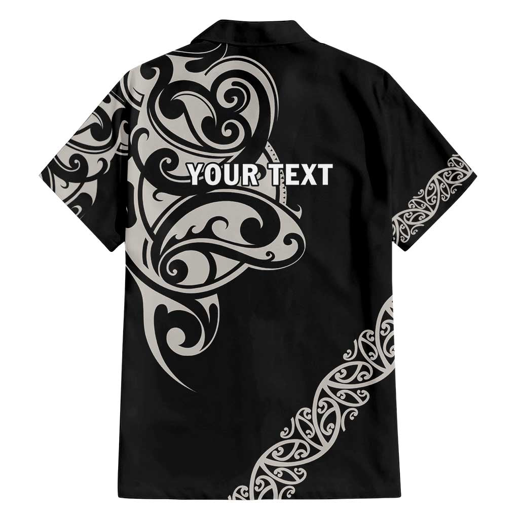 All Black Maori Tribal Tattoo Personalised Family Matching Puletasi and Hawaiian Shirt Stone Gray Polynesian Style - Polynesian Pride