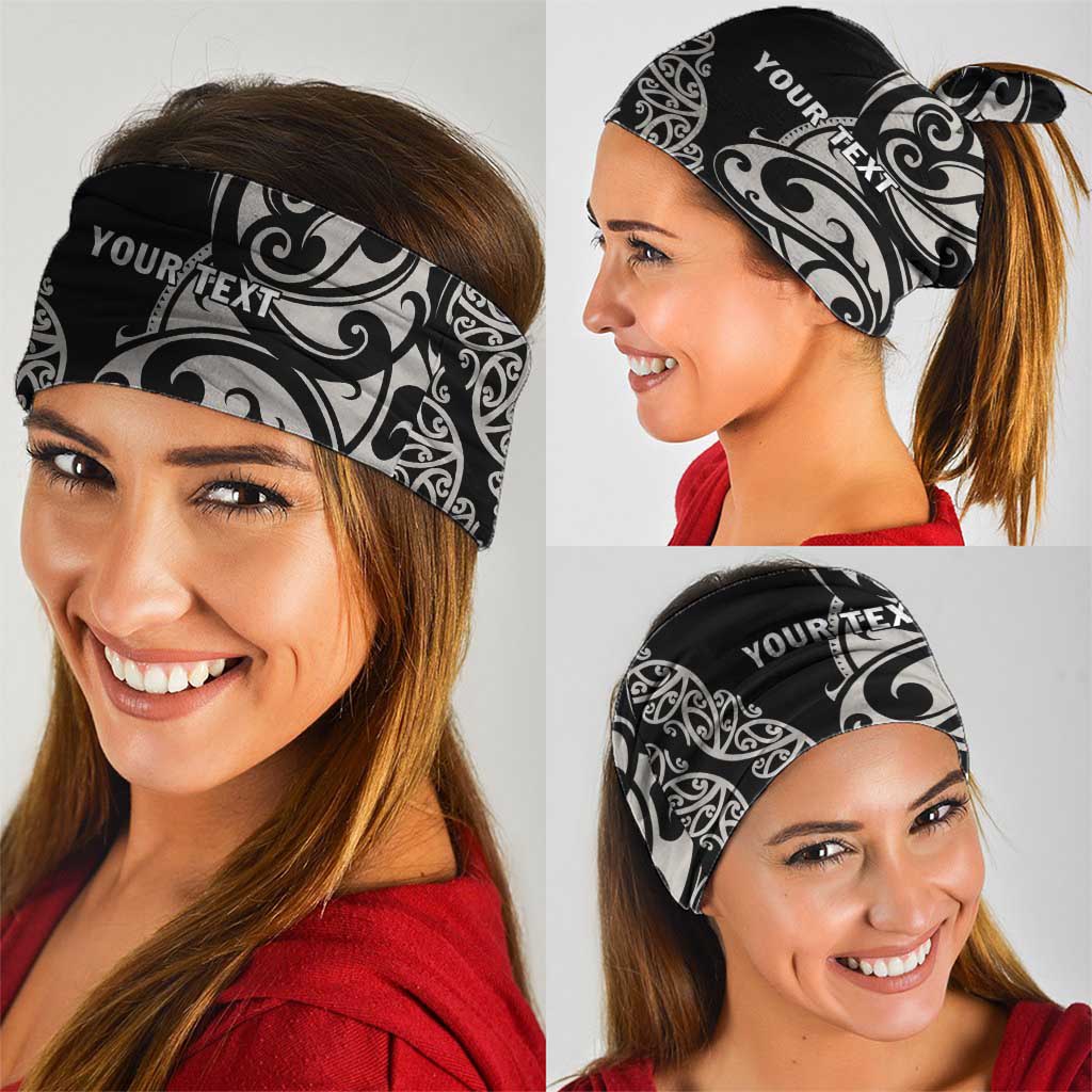 All Black Maori Tribal Tattoo Personalised Neck Gaiter Stone Gray Polynesian Style LT9