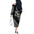 All Black Maori Tribal Tattoo Personalised Off The Shoulder Long Sleeve Dress Stone Gray Polynesian Style - Polynesian Pride