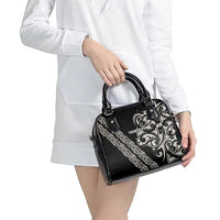 All Black Maori Tribal Tattoo Personalised Shoulder Handbag Stone Gray Polynesian Style - Polynesian Pride