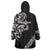 All Black Maori Tribal Tattoo Personalised Wearable Blanket Hoodie Stone Gray Polynesian Style - Polynesian Pride