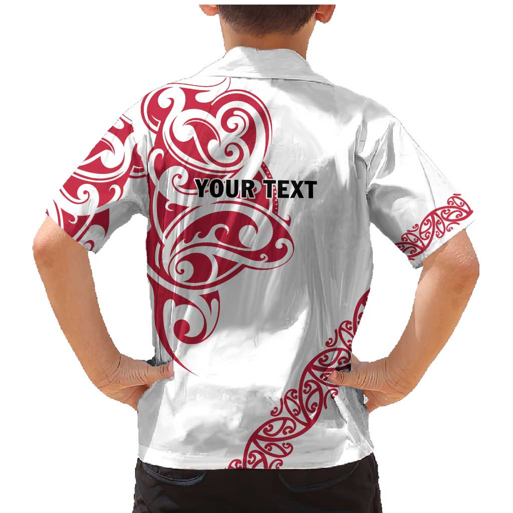 All White Maori Tribal Tattoo Personalised Family Matching Mermaid Dress and Hawaiian Shirt Classic Red Polynesian Style LT9 - Polynesian Pride