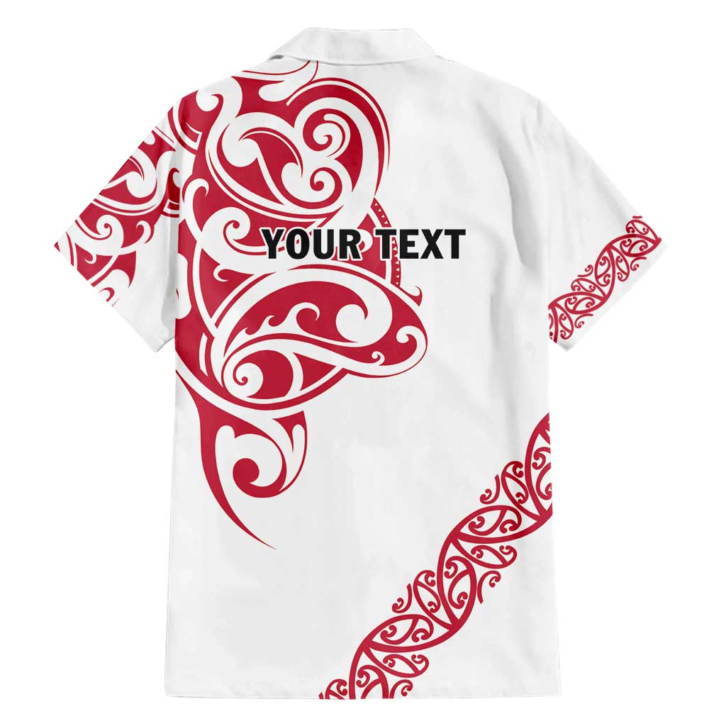 All White Maori Tribal Tattoo Personalised Family Matching Off Shoulder Short Dress and Hawaiian Shirt Classic Red Polynesian Style LT9 - Polynesian Pride