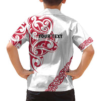 All White Maori Tribal Tattoo Personalised Family Matching Summer Maxi Dress and Hawaiian Shirt Classic Red Polynesian Style LT9 - Polynesian Pride