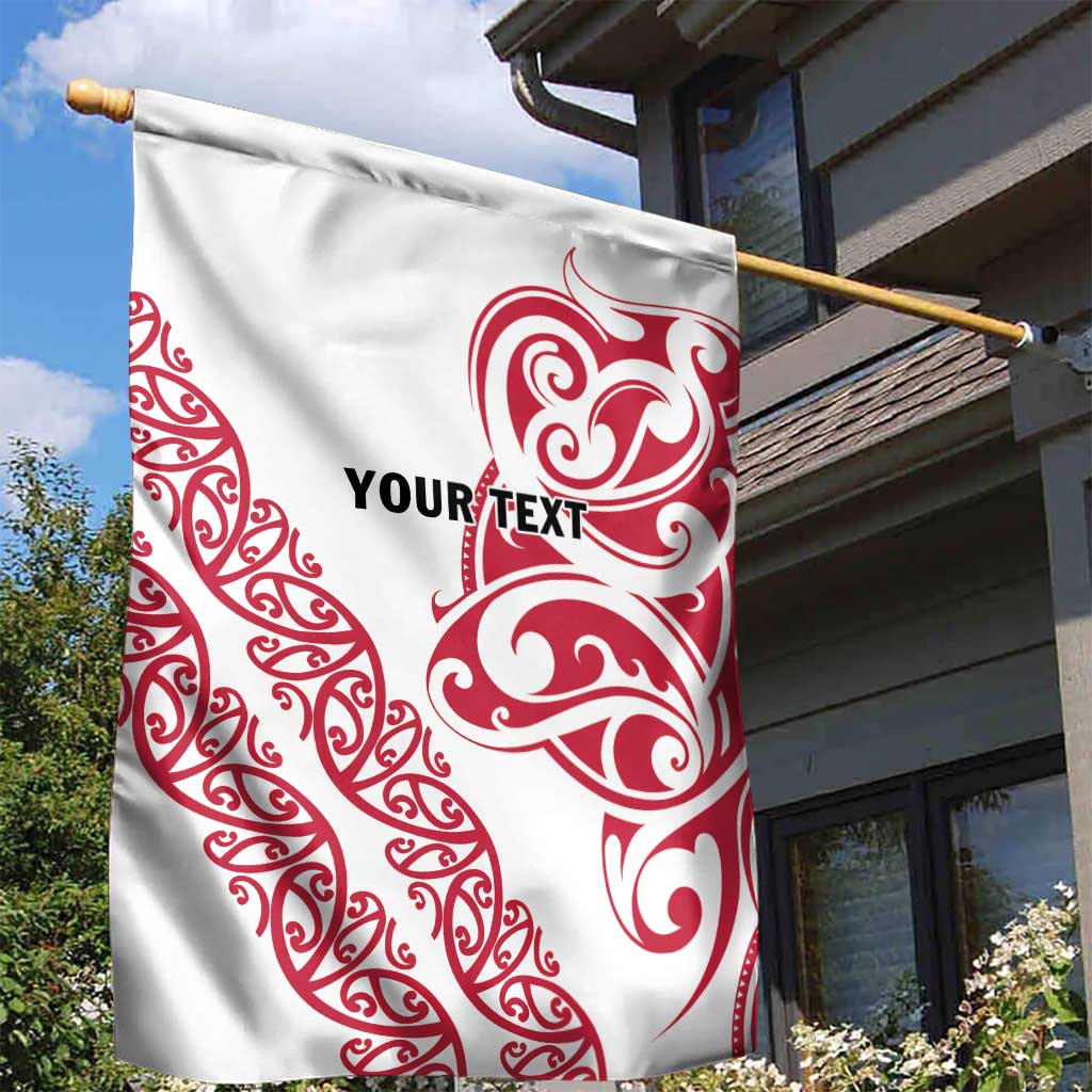 All White Maori Tribal Tattoo Personalised Garden Flag Classic Red Polynesian Style LT9 - Polynesian Pride