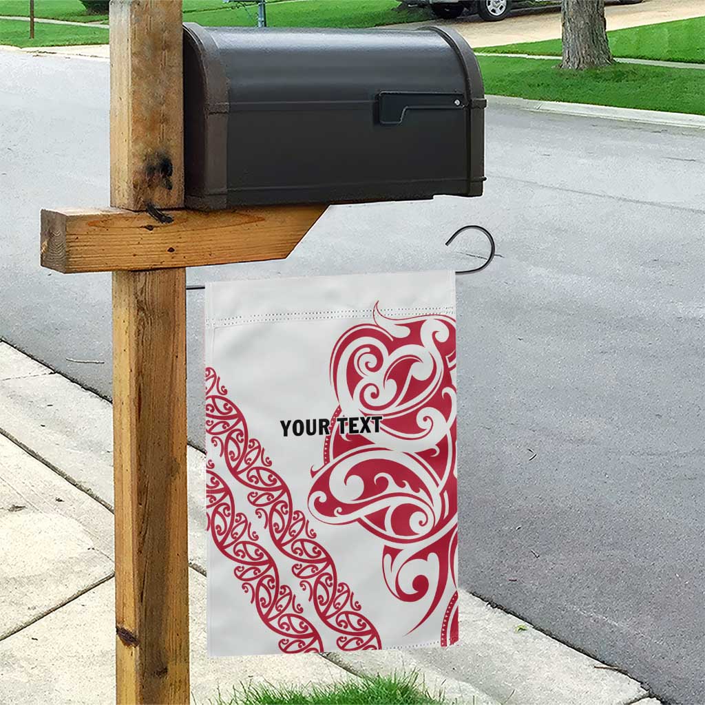 All White Maori Tribal Tattoo Personalised Garden Flag Classic Red Polynesian Style LT9 - Polynesian Pride