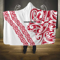 All White Maori Tribal Tattoo Personalised Hooded Blanket Classic Red Polynesian Style LT9 - Polynesian Pride