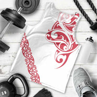 All White Maori Tribal Tattoo Personalised Men Tank Top Classic Red Polynesian Style LT9 - Polynesian Pride