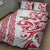 All White Maori Tribal Tattoo Personalised Quilt Bed Set Classic Red Polynesian Style - Polynesian Pride