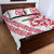 All White Maori Tribal Tattoo Personalised Quilt Bed Set Classic Red Polynesian Style - Polynesian Pride