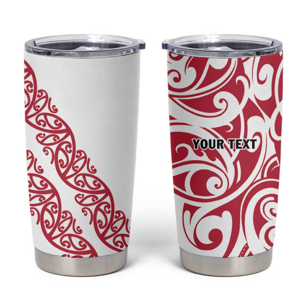 All White Maori Tribal Tattoo Personalised Tumbler Cup Classic Red Polynesian Style LT9 Red - Polynesian Pride