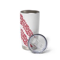 All White Maori Tribal Tattoo Personalised Tumbler Cup Classic Red Polynesian Style LT9 - Polynesian Pride