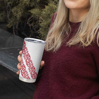 All White Maori Tribal Tattoo Personalised Tumbler Cup Classic Red Polynesian Style LT9 - Polynesian Pride