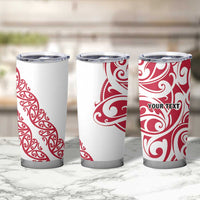 All White Maori Tribal Tattoo Personalised Tumbler Cup Classic Red Polynesian Style LT9 - Polynesian Pride