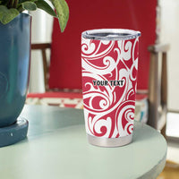 All White Maori Tribal Tattoo Personalised Tumbler Cup Classic Red Polynesian Style LT9 - Polynesian Pride