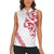 All White Maori Tribal Tattoo Personalised Women Sleeveless Polo Shirt Classic Red Polynesian Style - Polynesian Pride