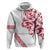All White Maori Tribal Tattoo Personalised Zip Hoodie Classic Red Polynesian Style - Polynesian Pride