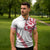 All White Maori Tribal Tattoo Personalised Zipper Polo Shirt Classic Red Polynesian Style - Polynesian Pride