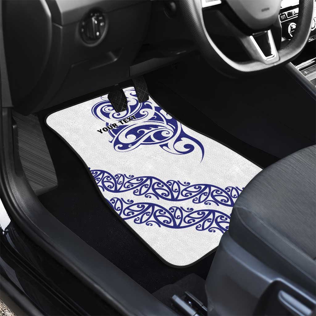 All White Maori Tribal Tattoo Personalised Car Mats Dark Blue Polynesian Style LT9 - Polynesian Pride