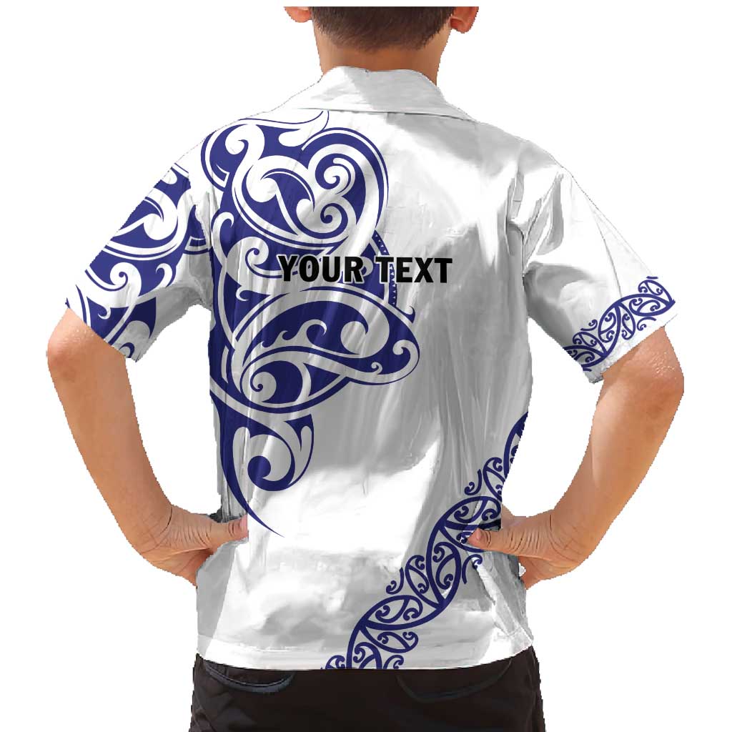 All White Maori Tribal Tattoo Personalised Family Matching Mermaid Dress and Hawaiian Shirt Dark Blue Polynesian Style LT9 - Polynesian Pride