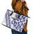All White Maori Tribal Tattoo Personalised Leather Tote Bag Dark Blue Polynesian Style - Polynesian Pride