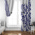 All White Maori Tribal Tattoo Personalised Window Curtain Dark Blue Polynesian Style - Polynesian Pride
