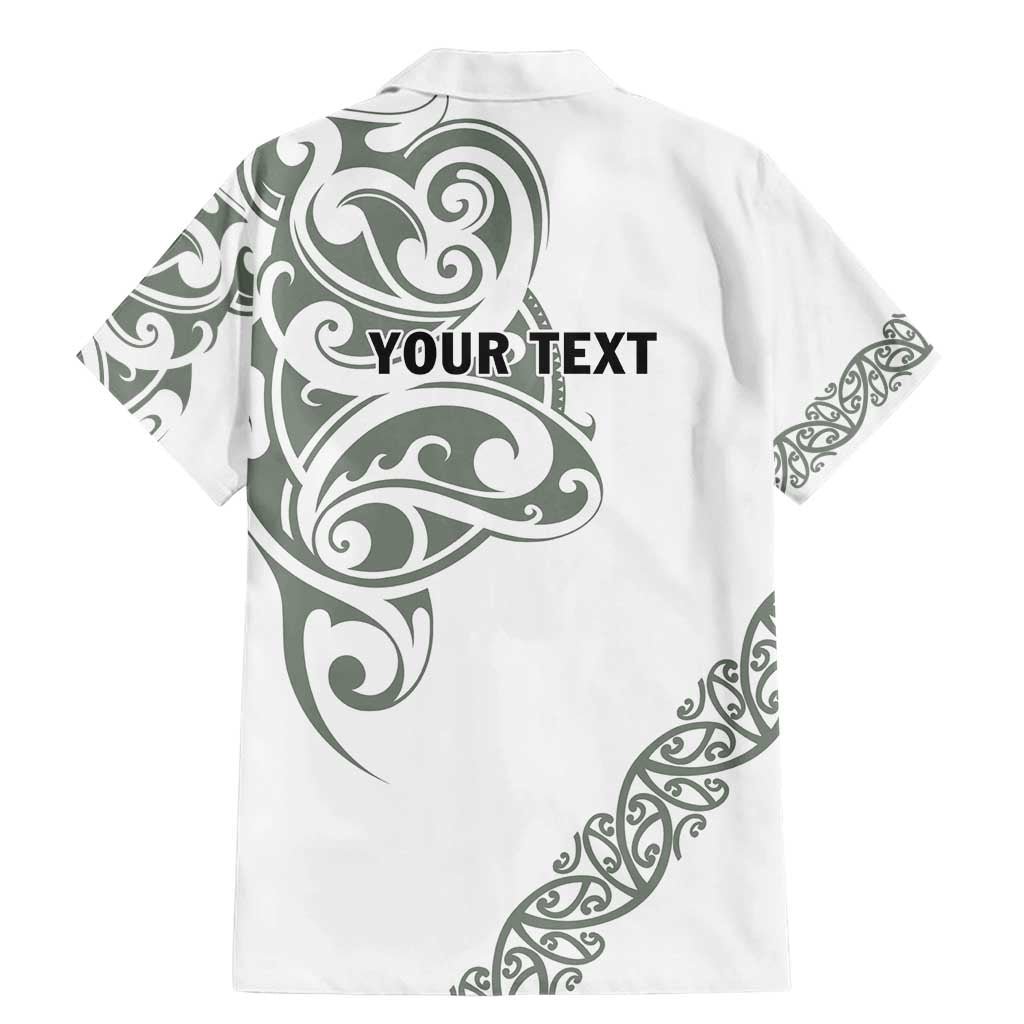 All White Maori Tribal Tattoo Personalised Family Matching Mermaid Dress and Hawaiian Shirt Moss Green Polynesian Style LT9 - Polynesian Pride