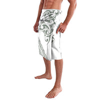 All White Maori Tribal Tattoo Personalised Lavalava Moss Green Polynesian Style - Polynesian Pride