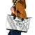 All White Maori Tribal Tattoo Personalised Leather Tote Bag Moss Green Polynesian Style - Polynesian Pride