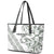 All White Maori Tribal Tattoo Personalised Leather Tote Bag Moss Green Polynesian Style - Polynesian Pride