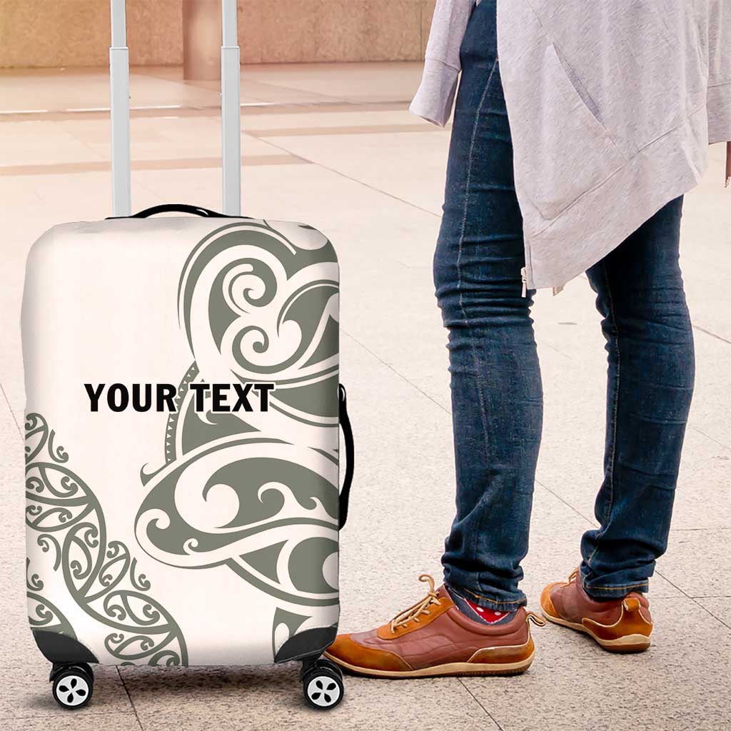 All White Maori Tribal Tattoo Personalised Luggage Cover Moss Green Polynesian Style - Polynesian Pride