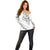 All White Maori Tribal Tattoo Personalised Off Shoulder Sweater Moss Green Polynesian Style - Polynesian Pride