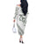 All White Maori Tribal Tattoo Personalised Off The Shoulder Long Sleeve Dress Moss Green Polynesian Style - Polynesian Pride