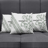 All White Maori Tribal Tattoo Personalised Pillow Cover Moss Green Polynesian Style LT9 - Polynesian Pride