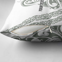 All White Maori Tribal Tattoo Personalised Pillow Cover Moss Green Polynesian Style LT9 - Polynesian Pride