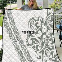 All White Maori Tribal Tattoo Personalised Quilt Moss Green Polynesian Style LT9 Green - Polynesian Pride