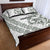 All White Maori Tribal Tattoo Personalised Quilt Bed Set Moss Green Polynesian Style - Polynesian Pride