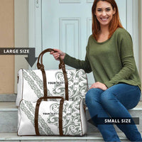 All White Maori Tribal Tattoo Personalised Travel Bag Moss Green Polynesian Style - Polynesian Pride