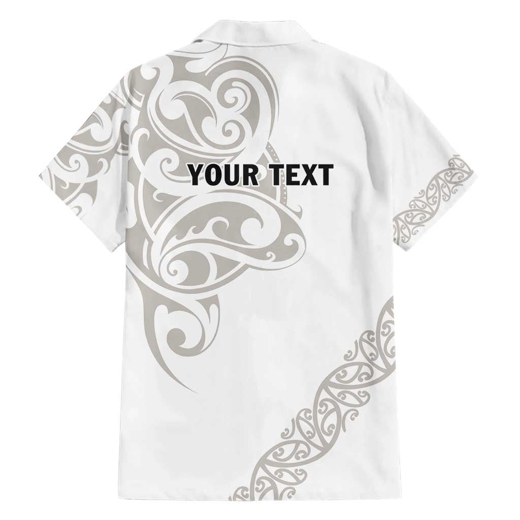 All White Maori Tribal Tattoo Personalised Family Matching Puletasi and Hawaiian Shirt Stone Gray Polynesian Style LT9 - Polynesian Pride