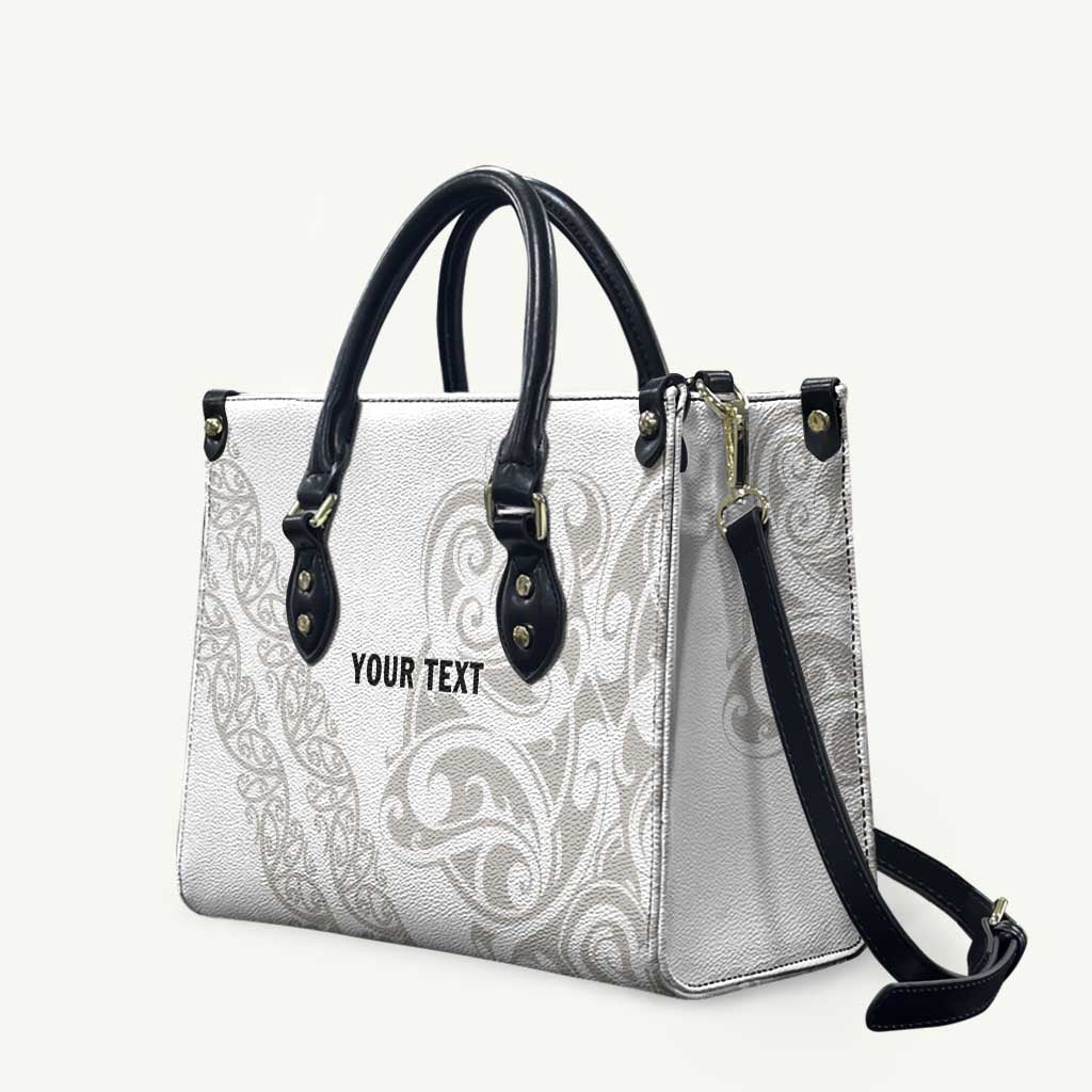 All White Maori Tribal Tattoo Personalised Leather Bag Stone Gray Polynesian Style LT9 - Polynesian Pride