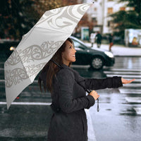 All White Maori Tribal Tattoo Personalised Umbrella Stone Gray Polynesian Style - Polynesian Pride