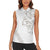All White Maori Tribal Tattoo Personalised Women Sleeveless Polo Shirt Stone Gray Polynesian Style - Polynesian Pride