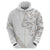 All White Maori Tribal Tattoo Personalised Zip Hoodie Stone Gray Polynesian Style - Polynesian Pride