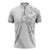 All White Maori Tribal Tattoo Personalised Zipper Polo Shirt Stone Gray Polynesian Style - Polynesian Pride